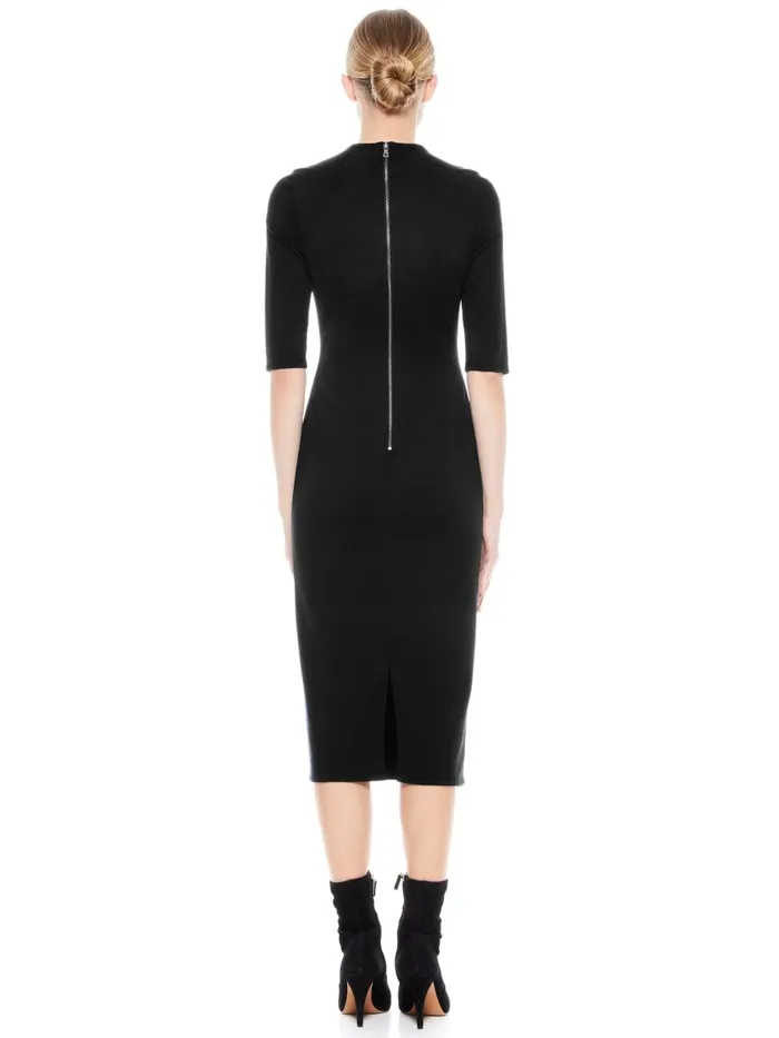 Dresses Women Alice Olivia DELORA FITTED MIDI DRESS Black