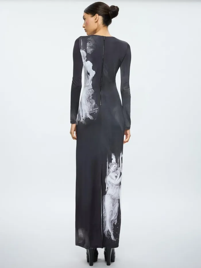 Dresses Women Alice Olivia DELORA LONG SLEEVE MAXI DRESS Renaissance Fresco