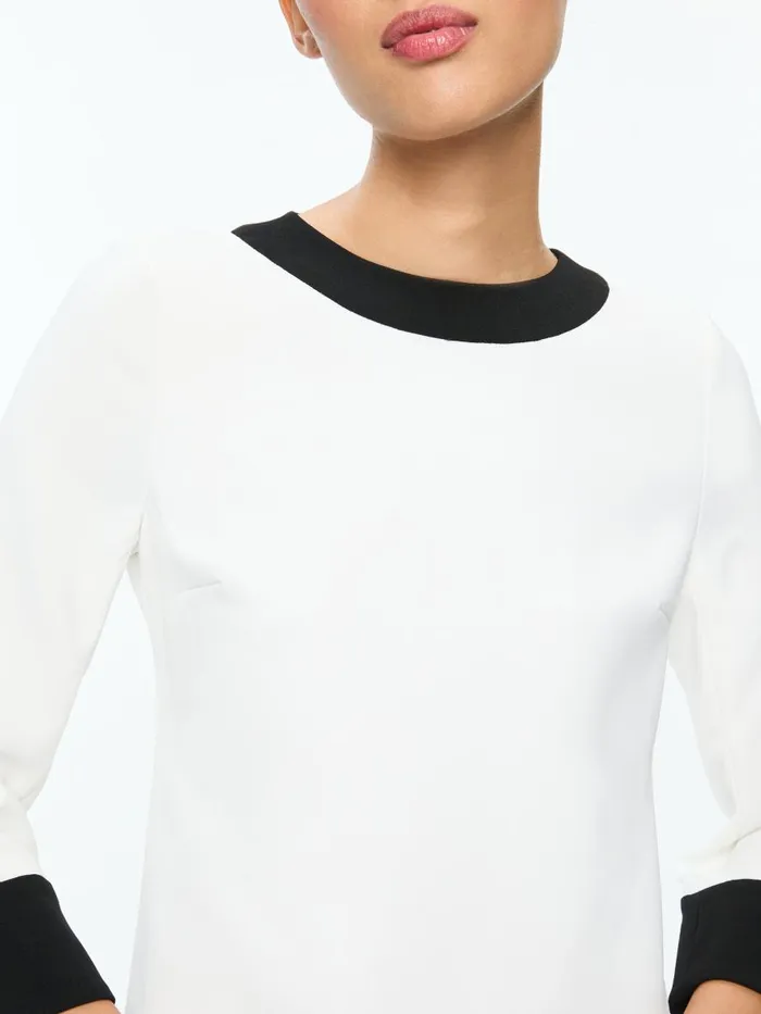 Dresses Women Alice Olivia ELEONORA FLARE SLEEVE MINI DRESS Off Whiteblack