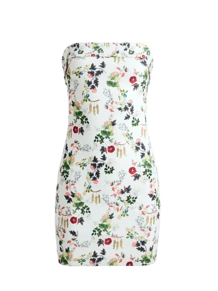 Dresses Women Alice Olivia KELLY SQUARE BUST MINI DRESS Blush Kiss Vanilla