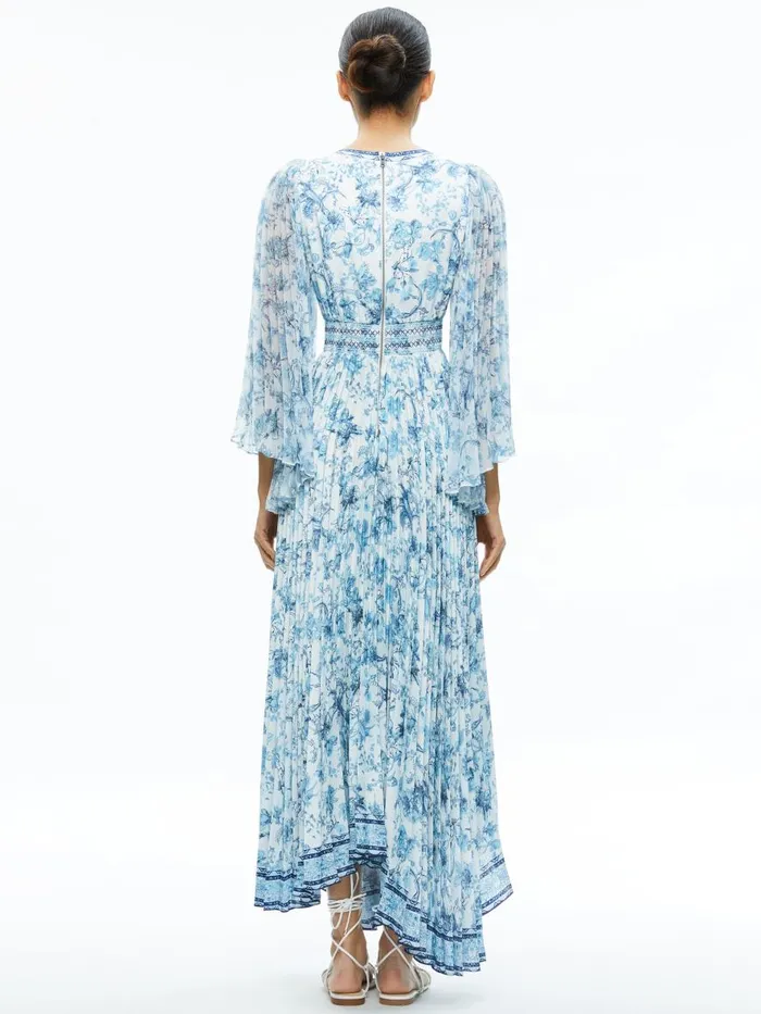 Dresses Women Alice Olivia SION SUNBURST PLEATED MAXI DRESS Je L039adore Spring Sky