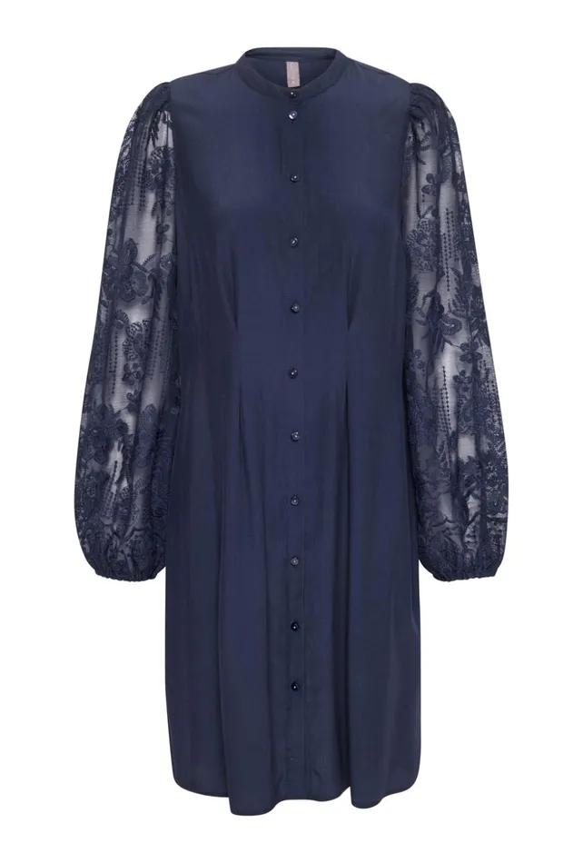 Dresses Women CULTURE CUasmine Dress With Lace Sleeves Dress Blues