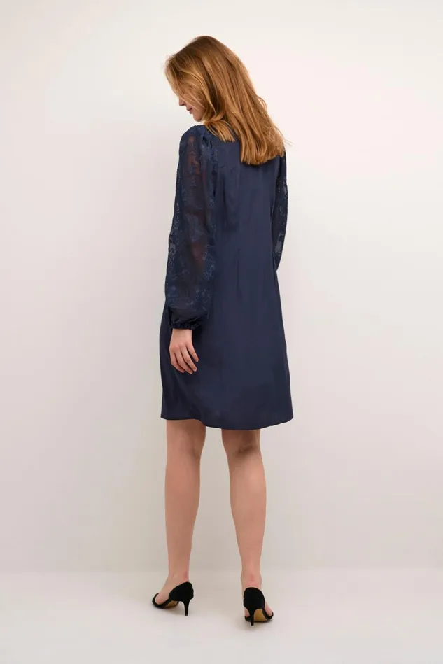 Dresses Women CULTURE CUasmine Dress With Lace Sleeves Dress Blues