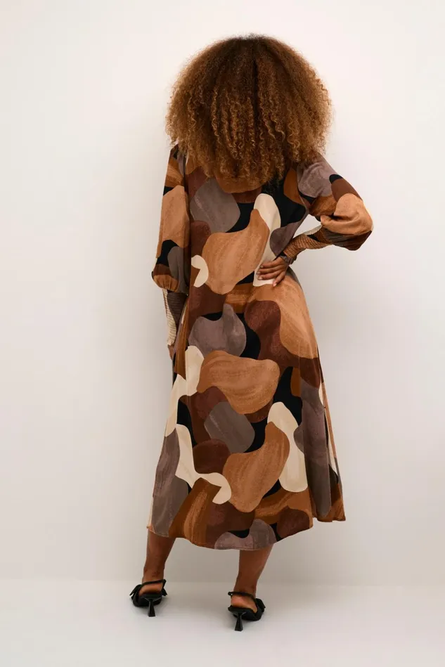 Dresses Women CULTURE CUdana Dress Brown Art