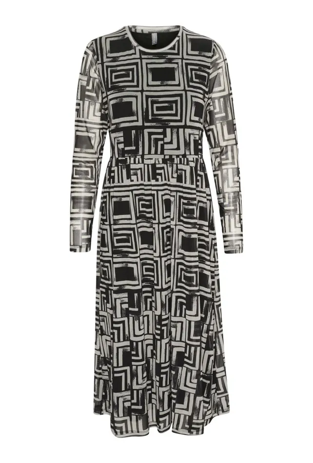 Dresses Women CULTURE CUmelida Mesh Dress Blackcreme Graphic