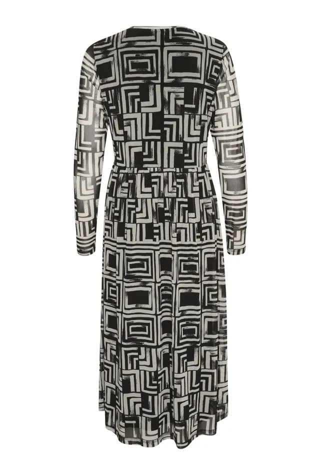 Dresses Women CULTURE CUmelida Mesh Dress Blackcreme Graphic