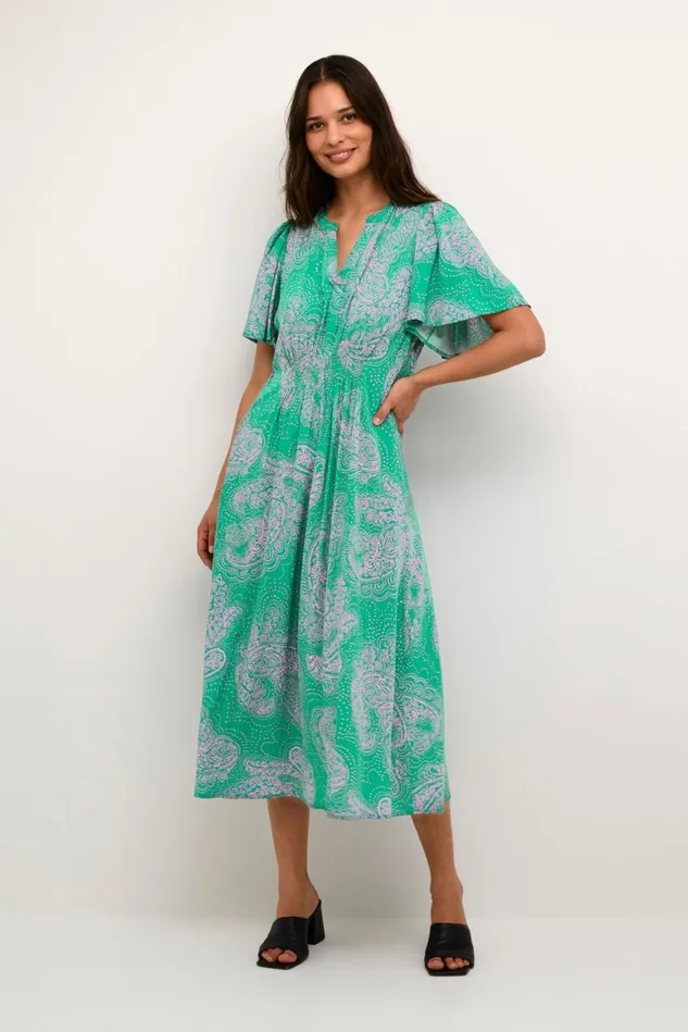 Dresses Women CULTURE CUpolly Dress Greenpink Paisley