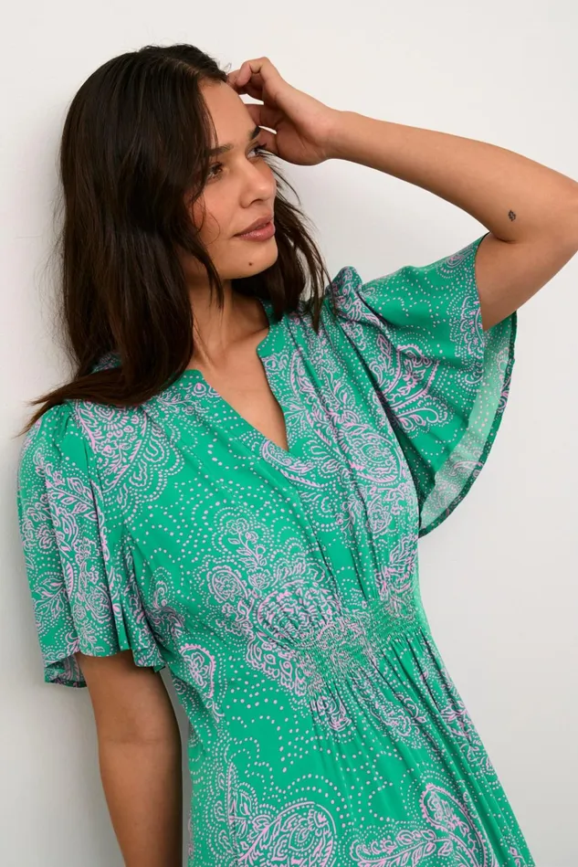 Dresses Women CULTURE CUpolly Dress Greenpink Paisley