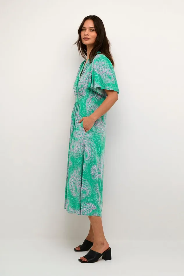Dresses Women CULTURE CUpolly Dress Greenpink Paisley