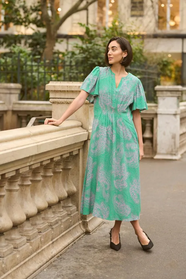 Dresses Women CULTURE CUpolly Dress Greenpink Paisley