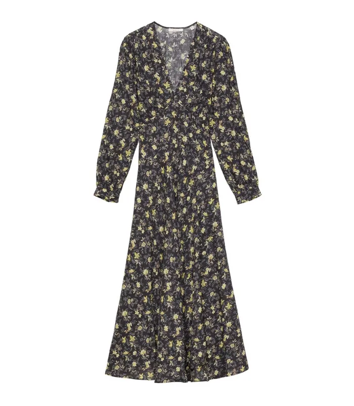 Dresses Women DEN Charleston Dress Noir Winding Blossoms Dresses Women DEN Charleston Dress Noir Winding Blossoms