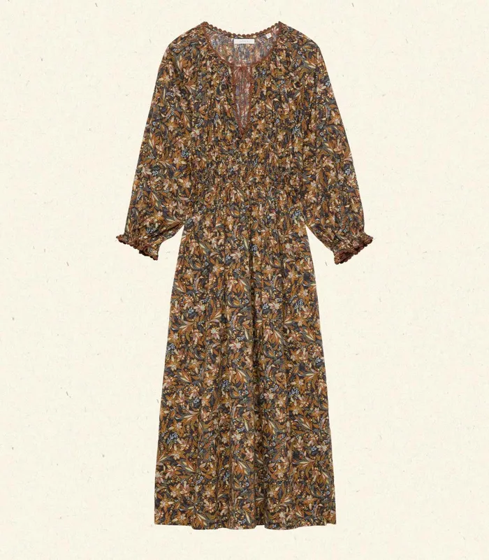 Dresses Women DEN Delfina Dress Noir Narcissus Floral Dresses Women DEN Delfina Dress Noir Narcissus Floral