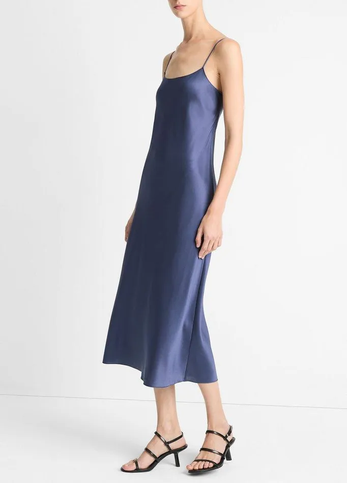 Dresses Women Vince Satin Slip Dress Dark Peri Dresses Women Vince Satin Slip Dress Dark Peri