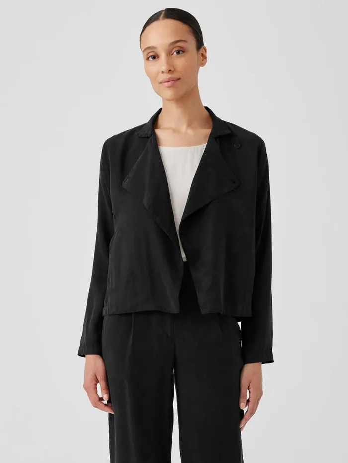 Eileen Fisher Extended Sizing 1X3X Sandwashed Twill Stand Collar Jacket Black 8211 Shop Eileen Fisher Extended Sizing 1X3X Sandwashed Twill Stand Collar Jacket Black 8211 Shop