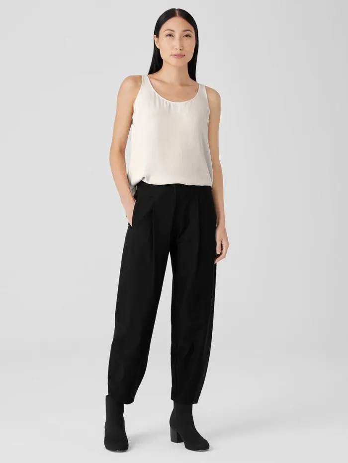 Eileen Fisher Pants Shorts and Jumpsuits Washable Stretch Crepe Pleated Lantern Pant Black 8211 Shop