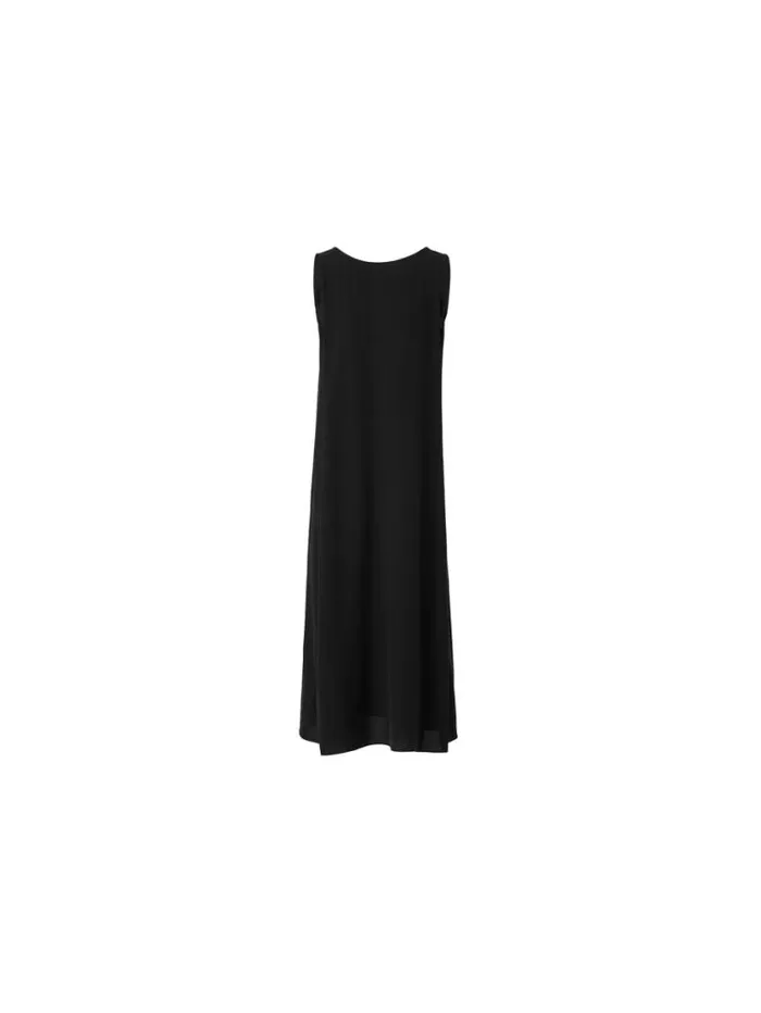 Eileen Fisher Petite Silk Georgette Crepe Scoop Neck Dress Black 8211 Shop