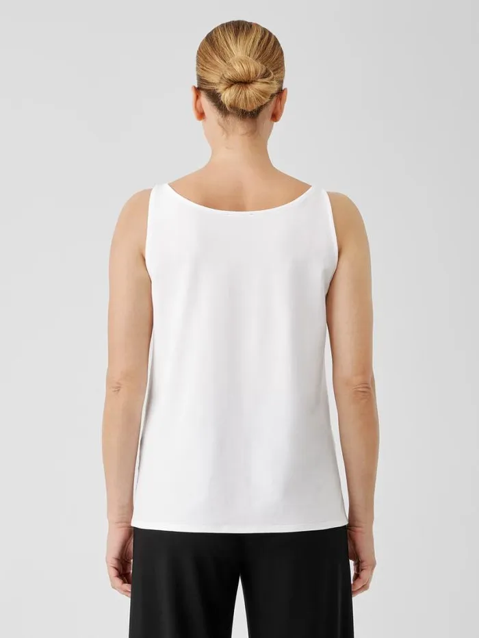 Eileen Fisher Tanks and Camis Stretch Jersey Knit Scoop Neck Tank White 8211 Shop