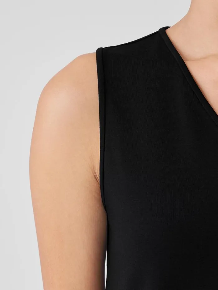 Eileen Fisher Tanks and Camis Stretch Jersey Knit VNeck Tank Black 8211 Shop