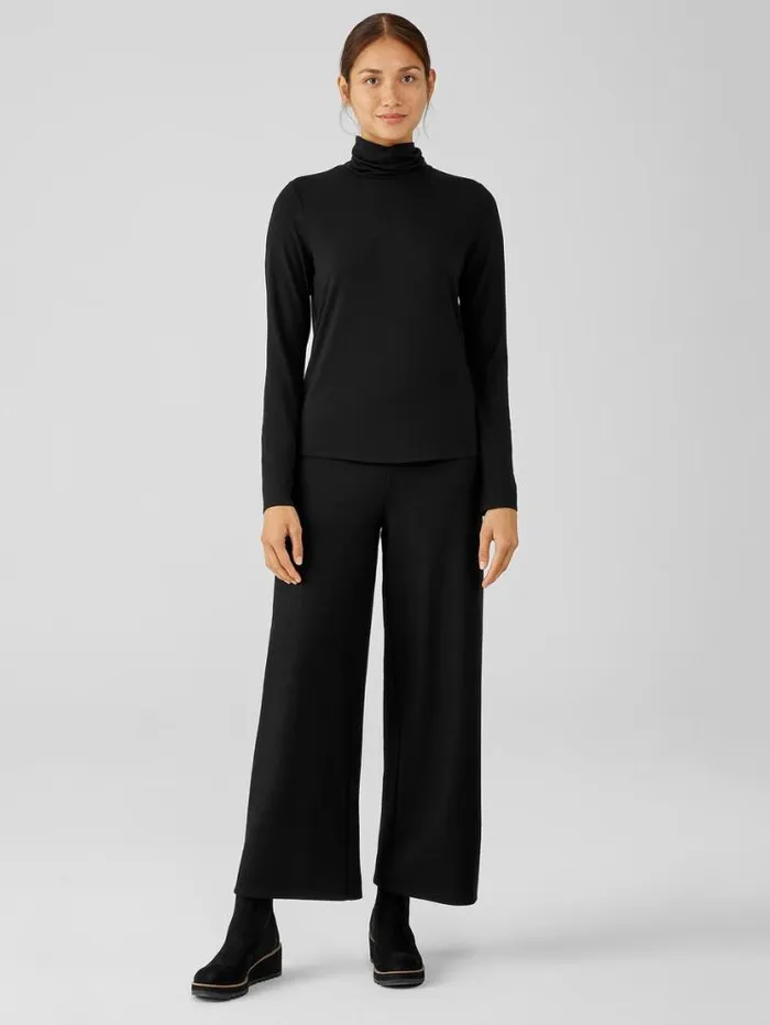 Eileen Fisher Tops and Tees Fine Jersey Scrunch Neck Top Black 8211 Shop