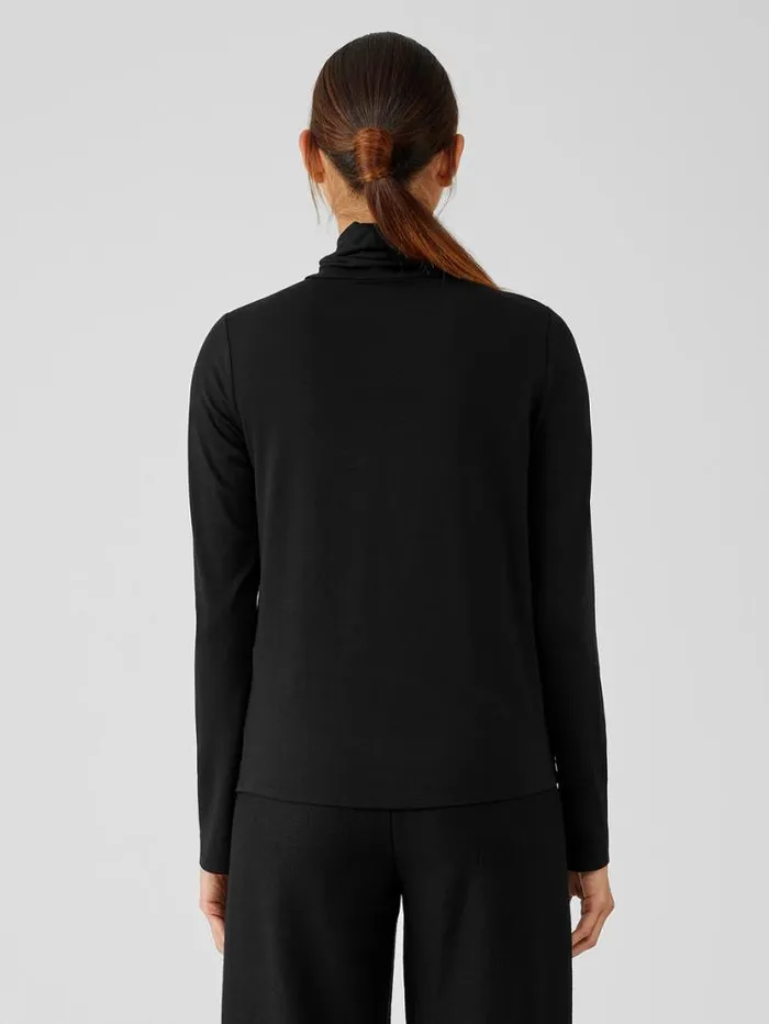 Eileen Fisher Tops and Tees Fine Jersey Scrunch Neck Top Black 8211 Shop