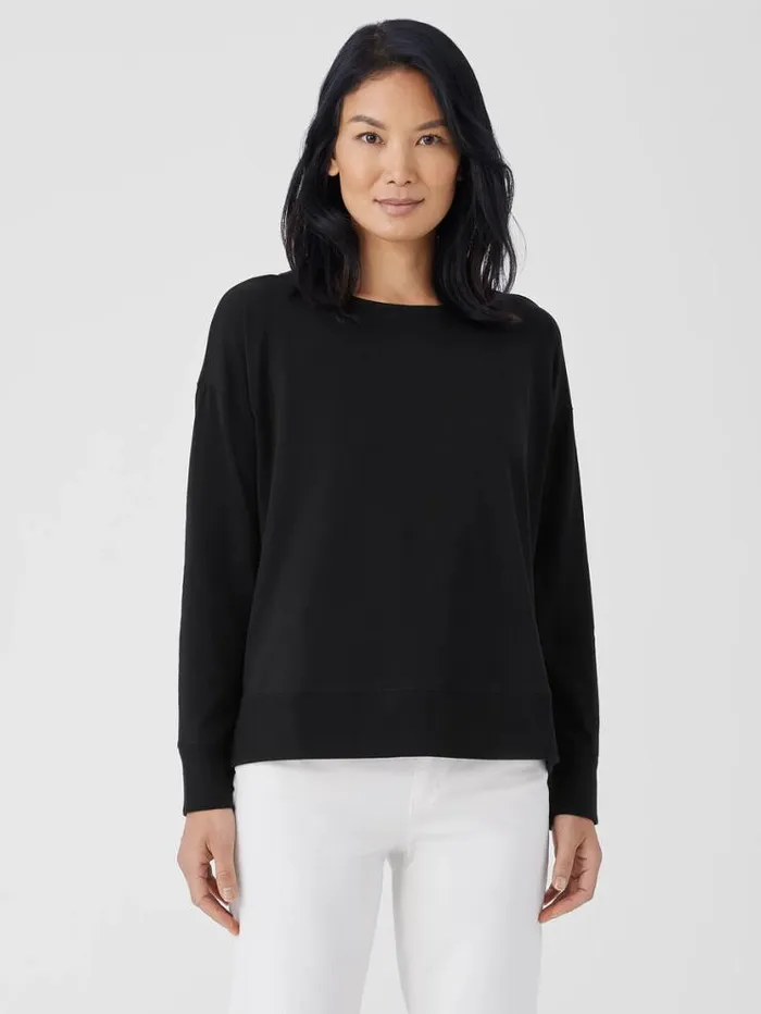 Eileen Fisher Tops and Tees Pima Cotton Stretch Jersey Bateau Neck Top Black 8211 Shop Eileen Fisher Tops and Tees Pima Cotton Stretch Jersey Bateau Neck Top Black 8211 Shop