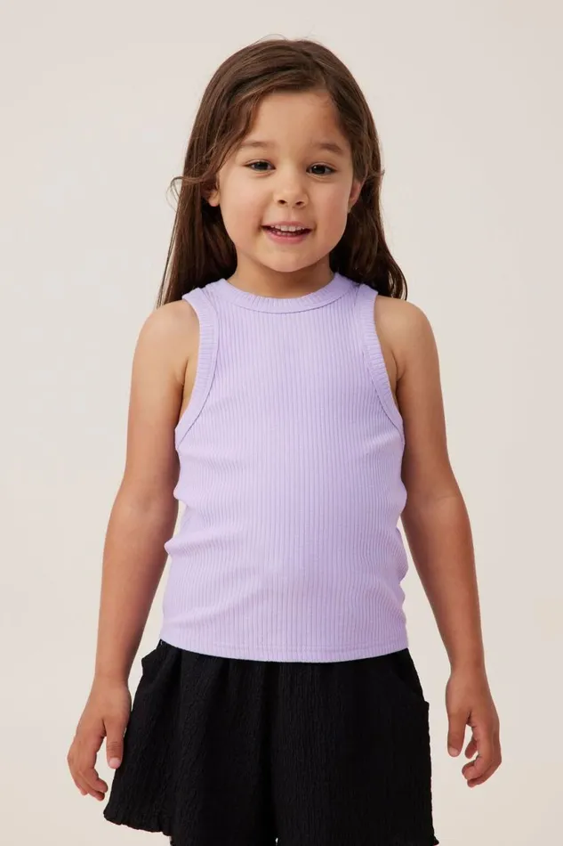 Eleanor Tank Lilac Drop Rib Girls Cotton On Tops and TShirts