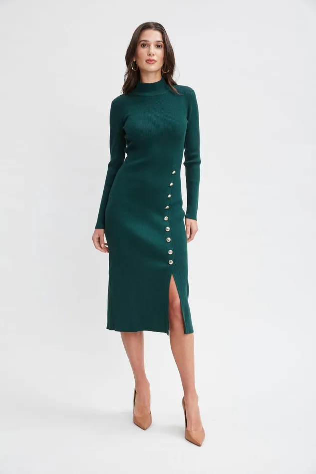 Elie Tahari Button Sweater Dress Juniper Women Dresses and Jumpsuits