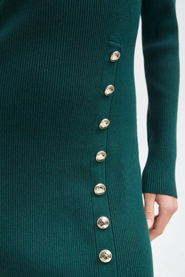 Elie Tahari Button Sweater Dress Juniper Women Dresses and Jumpsuits