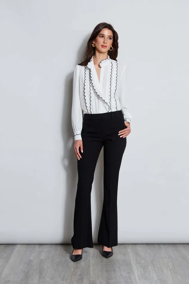 Elie Tahari Fit and Flare Pant Black Women Bottoms