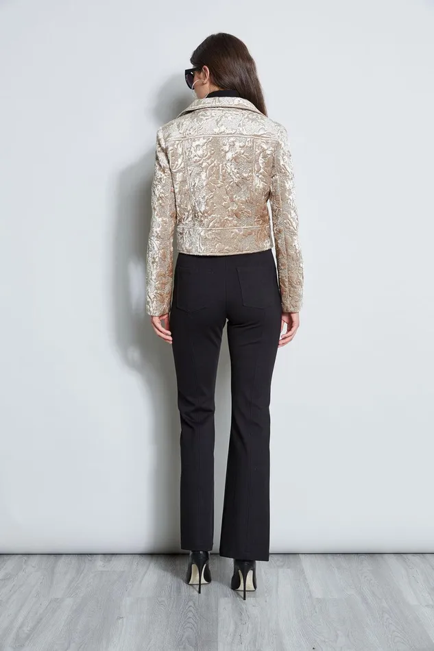 Elie Tahari Quilted Velvet Cropped Jacket Beige Women Jackets and Blazers