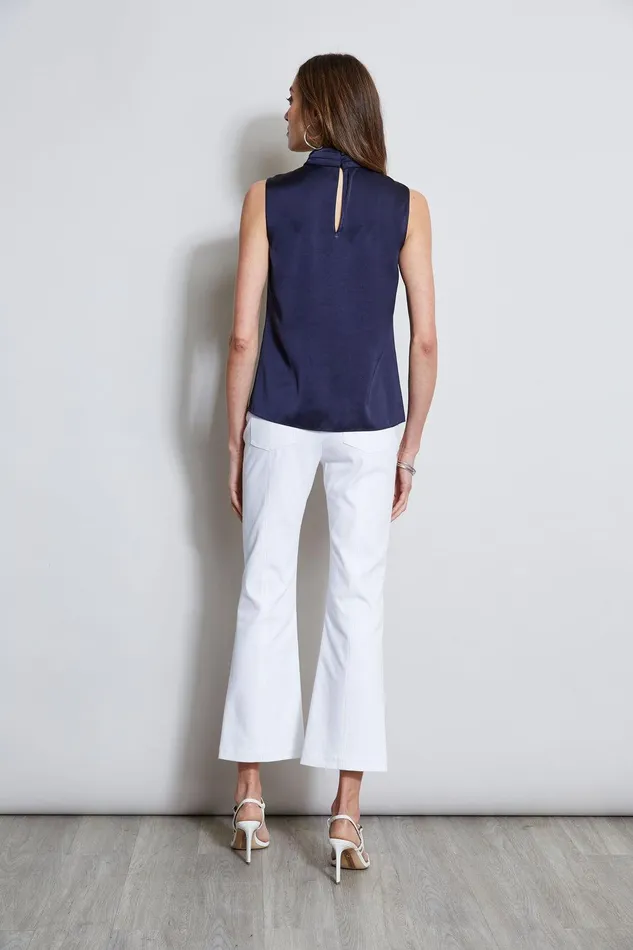 Elie Tahari Satin Draped Neck Top Stargazer Women Tops