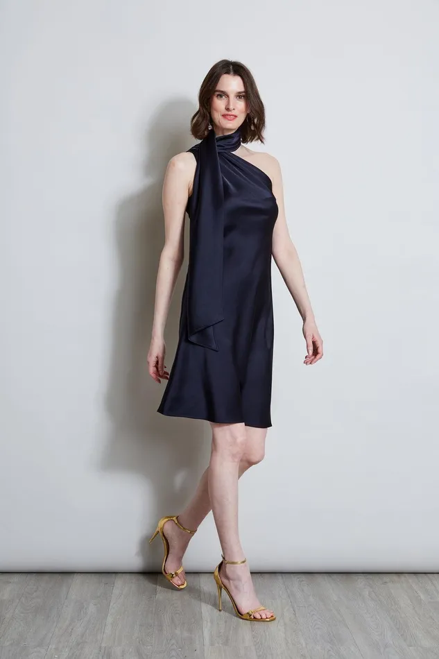 Elie Tahari Satin Scarf Dress Stargazer Women Dresses and Jumpsuits
