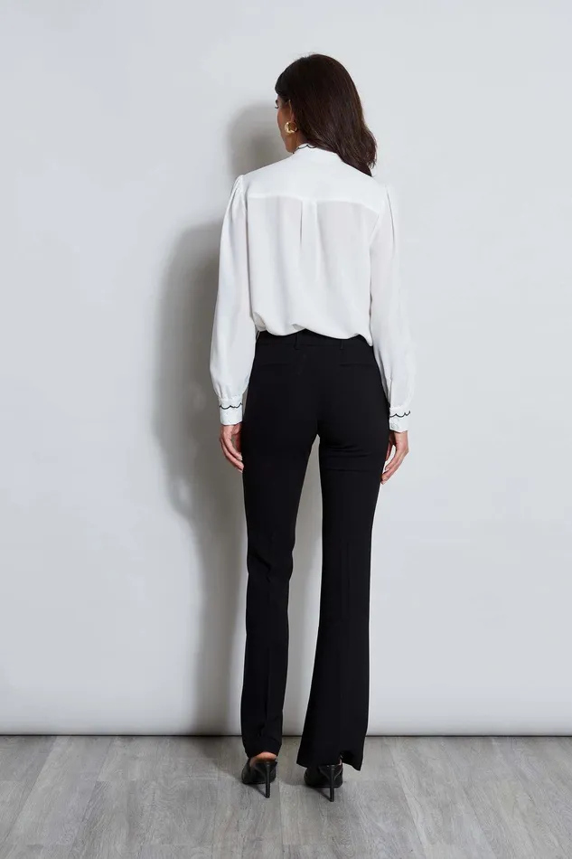 Elie Tahari Scallop Button Down Shirt Sky White Women Tops