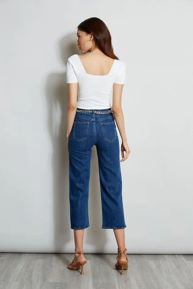 Elie Tahari Short Sleeve Contour Sweater Foam Women Tops