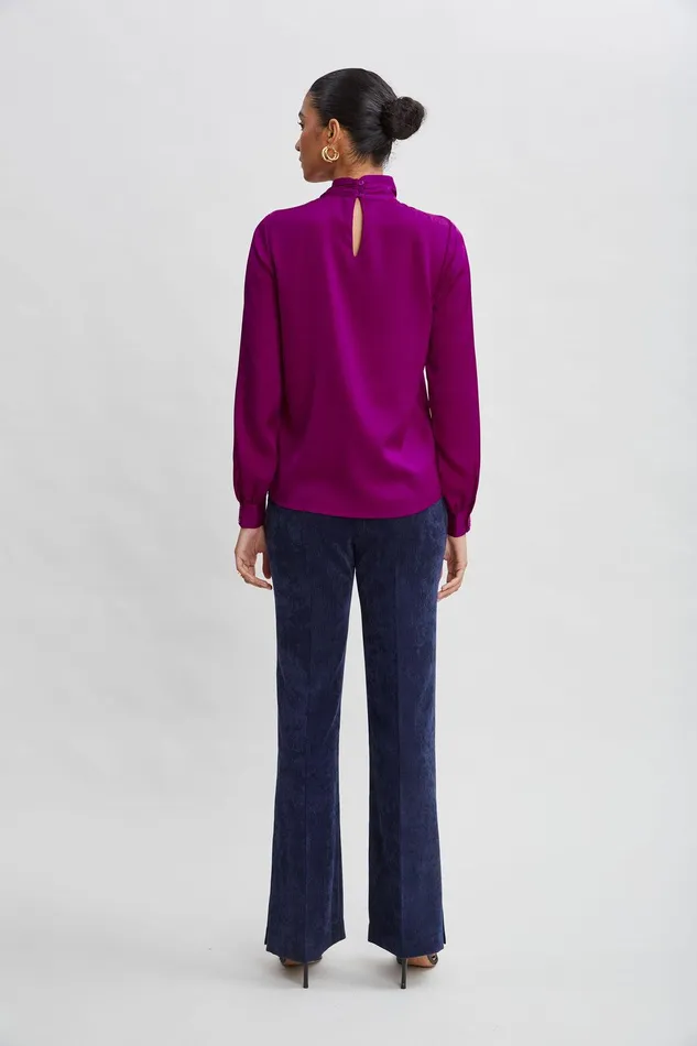 Elie Tahari Silk Draped Neck Shirt Palace Pink Women Tops