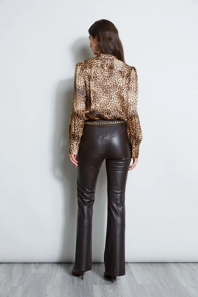 Elie Tahari Silk Ocelot Print Shirt Multi Women Tops