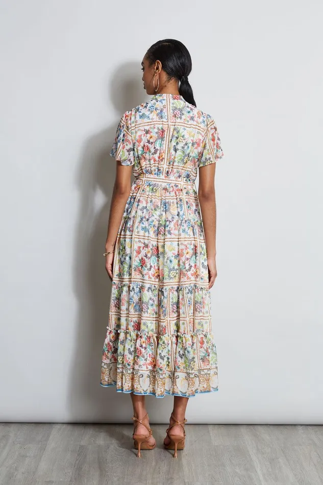 Elie Tahari Summer Palace Belted Dress Summer Palace Print Women Dresses and Jumpsuits