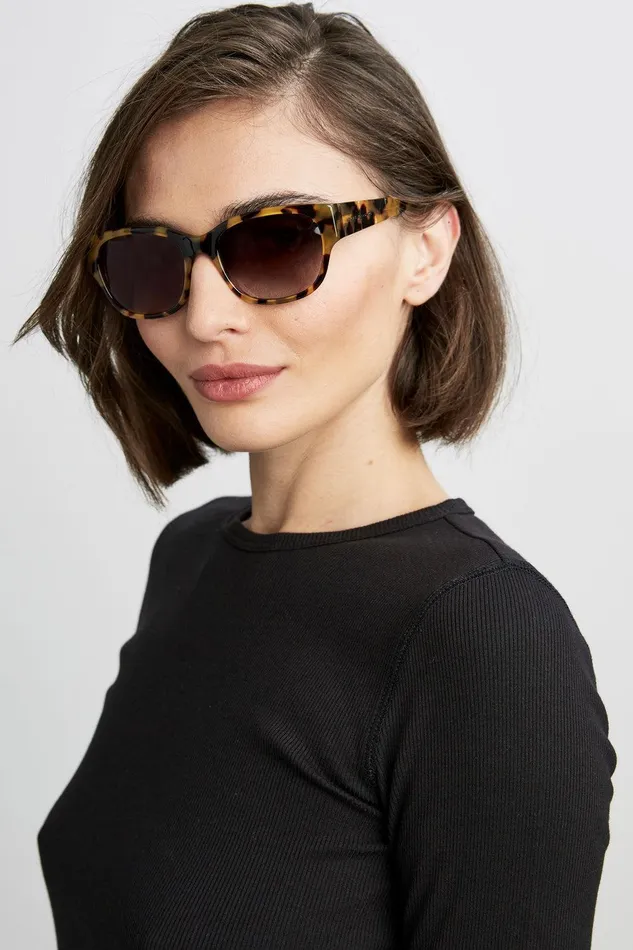 Elie Tahari Tortoise Rectangular Sunglasses Tokyo Tortoise Women Sunglasses