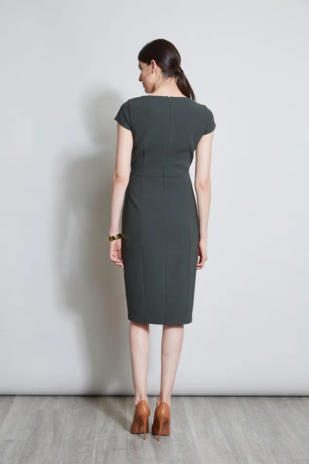 Elie Tahari VNeck Crepe Dress Camouflage Women Dresses and Jumpsuits