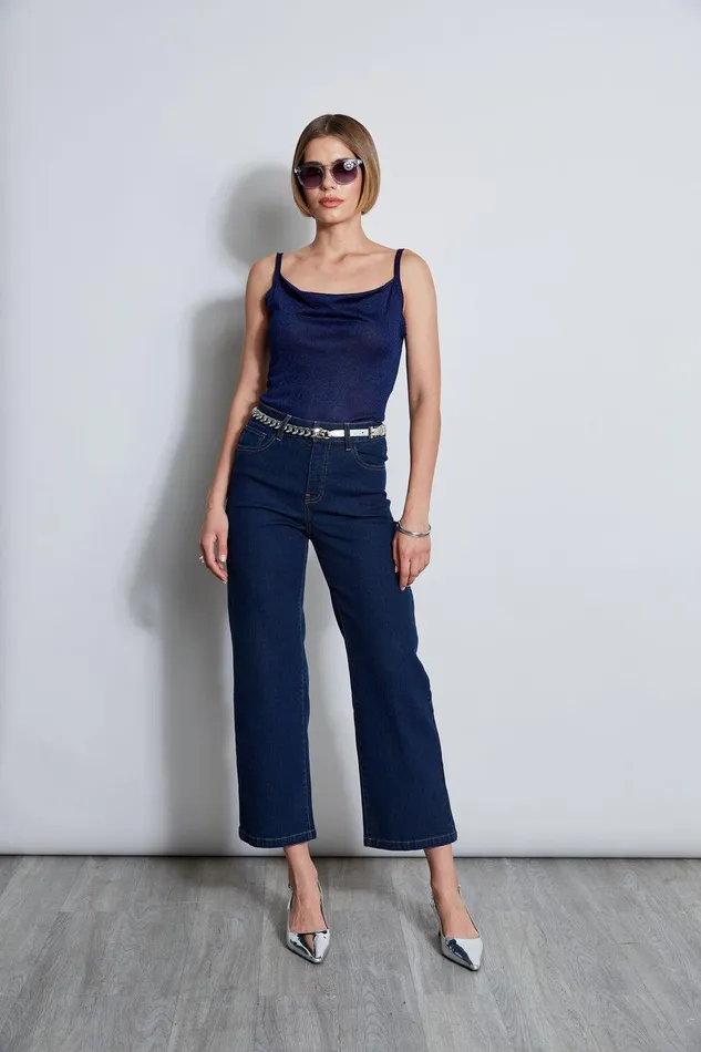 Elie Tahari Wide Leg Jean Dark Wash Women Bottoms