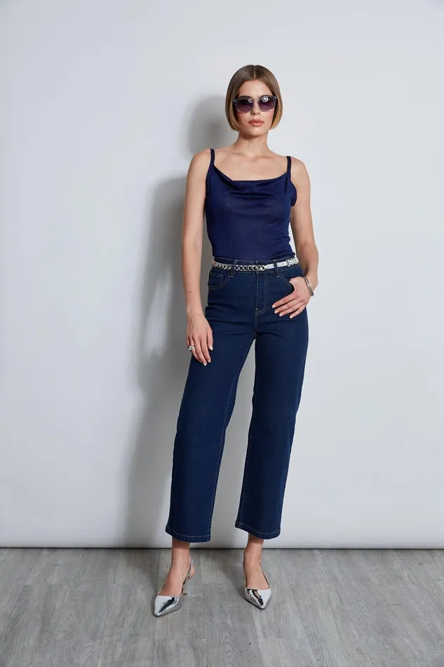 Elie Tahari Wide Leg Jean Dark Wash Women Bottoms