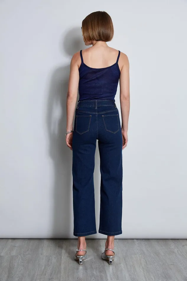 Elie Tahari Wide Leg Jean Dark Wash Women Bottoms