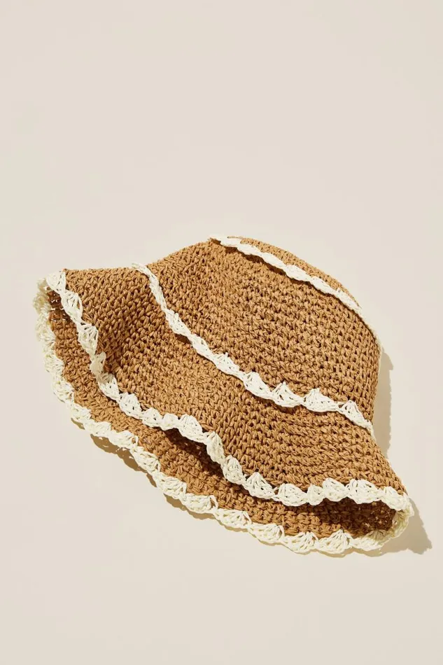 Emme Straw Bucket Hat Natural Women Cotton On Hats
