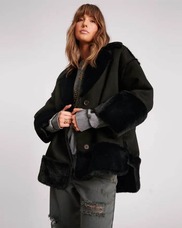 FAUX SHEARLING AVIATOR COAT Women One Teaspoon Jackets FAUX SHEARLING AVIATOR COAT Women One Teaspoon Jackets