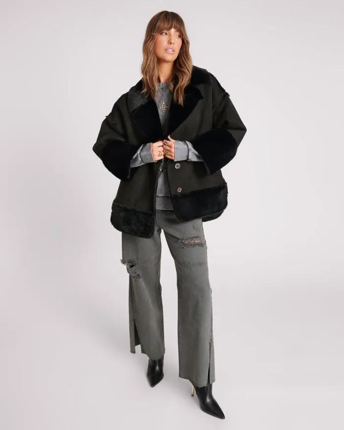 FAUX SHEARLING AVIATOR COAT Women One Teaspoon Jackets FAUX SHEARLING AVIATOR COAT Women One Teaspoon Jackets