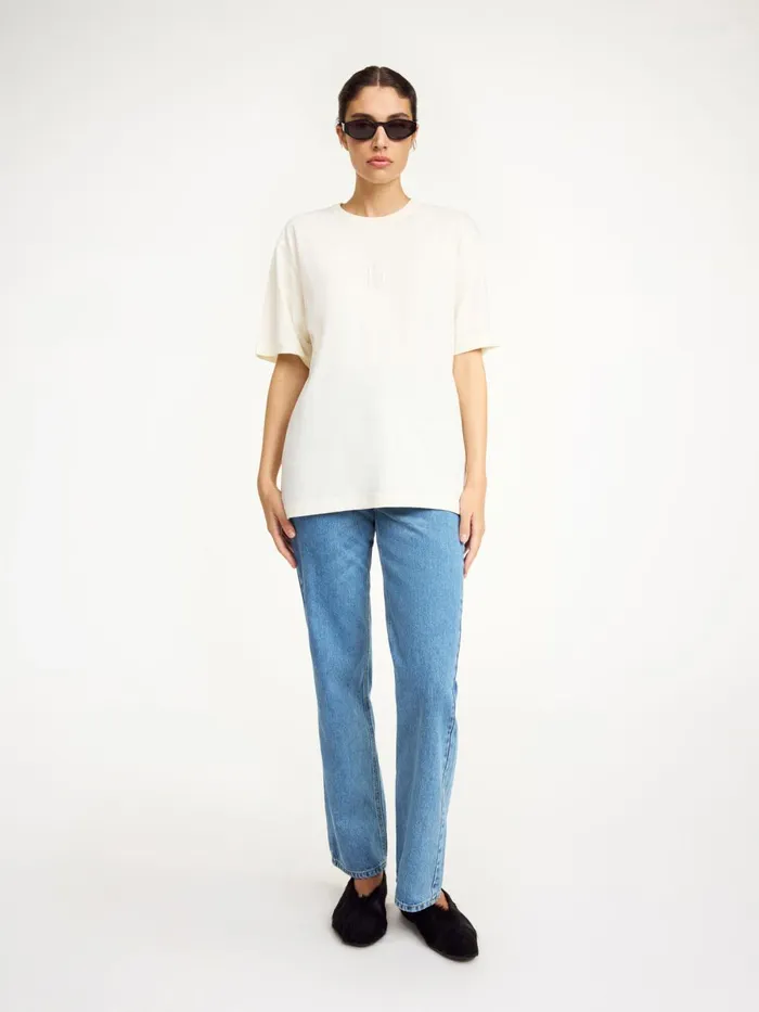 Fayeh Organic Cotton TShirt Soft White Women By Malene Birger Tops and Blouses