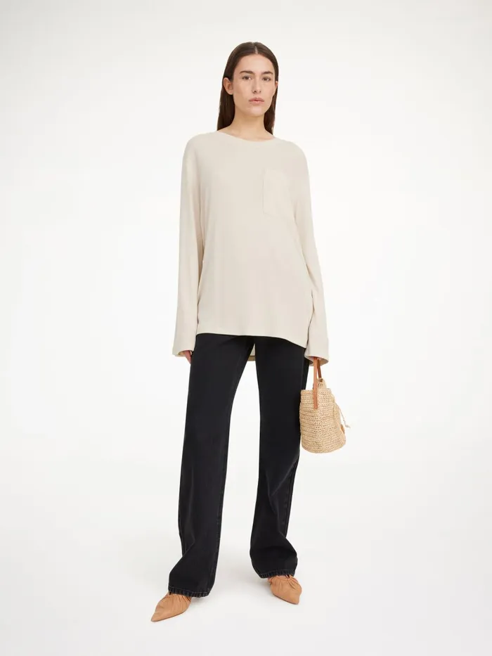 Fayeh Oversized Longsleeve Oyster Gray Women By Malene Birger Tops and Blouses Fayeh Oversized Longsleeve Oyster Gray Women By Malene Birger Tops and Blouses