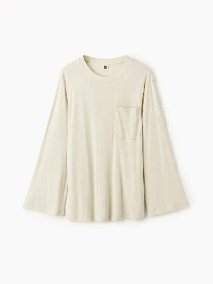 Fayeh Oversized Longsleeve Oyster Gray Women By Malene Birger Tops and Blouses