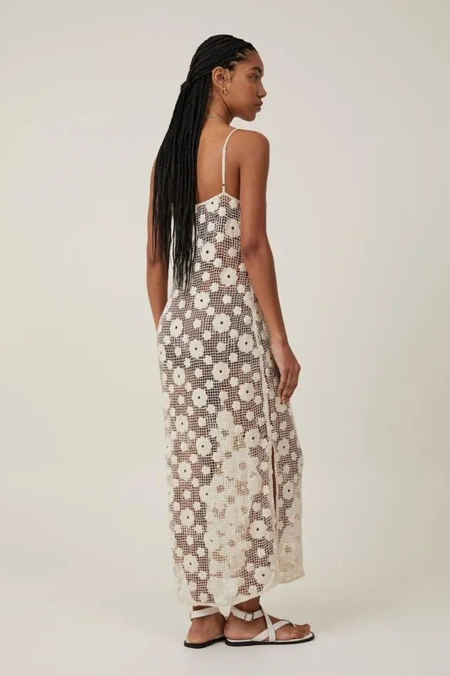 Flower Crochet Maxi Dress Ecru Women Cotton On Dresses