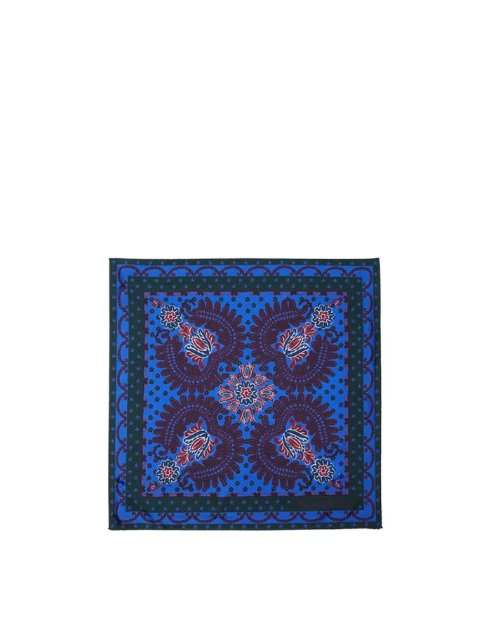 Folky Hearts Foulard 45X45 Folky Hearts Blue Women La Double J Foulards and Scarves